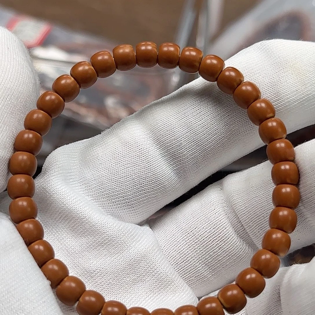 手串橄榄核老挝单圈正三花极限弧6.2