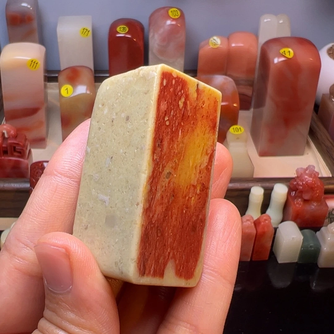 花***树寿山石印石牛蛋石一方2.5/5.1