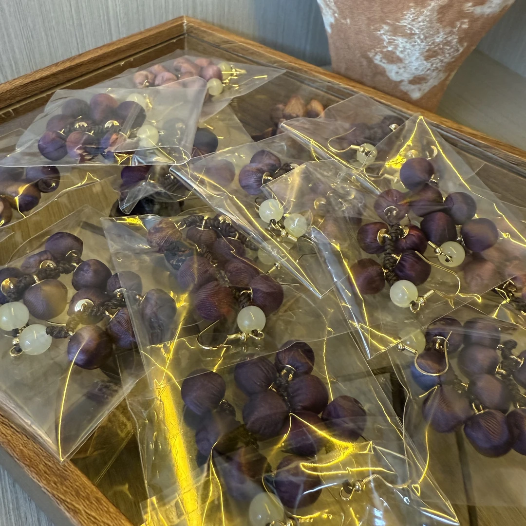 非金属布艺耳饰 【手工耳环】新中式古典复古纯手工布艺耳环耳饰
