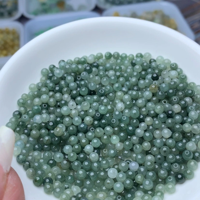 【闪购商品】翡翠手链未镶嵌卡3.5油青100个