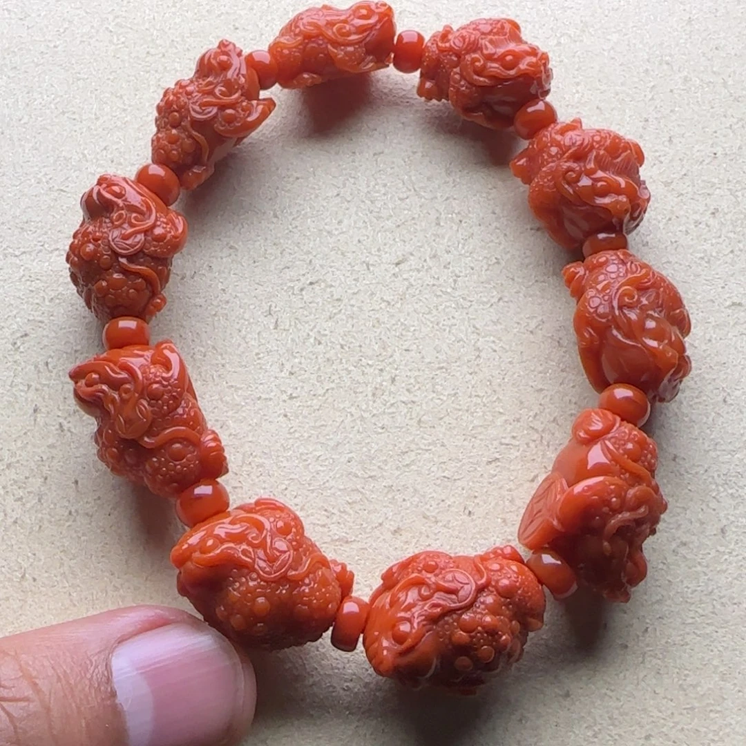 南红玛瑙未镶嵌手链金蟾