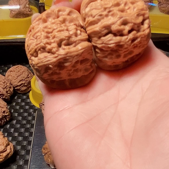 吊坠文玩核桃白狮子，边43，微修