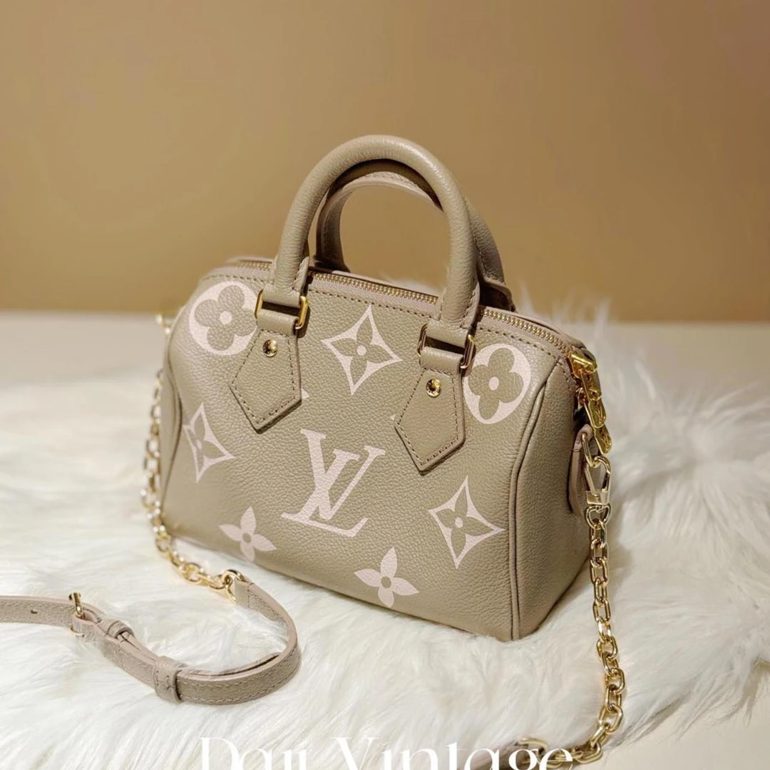 大吉中古/lv大象灰压纹speedy20斜挎包