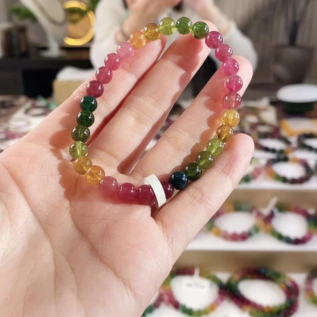 碧玺手串未镶嵌G2299单圈颜色微差