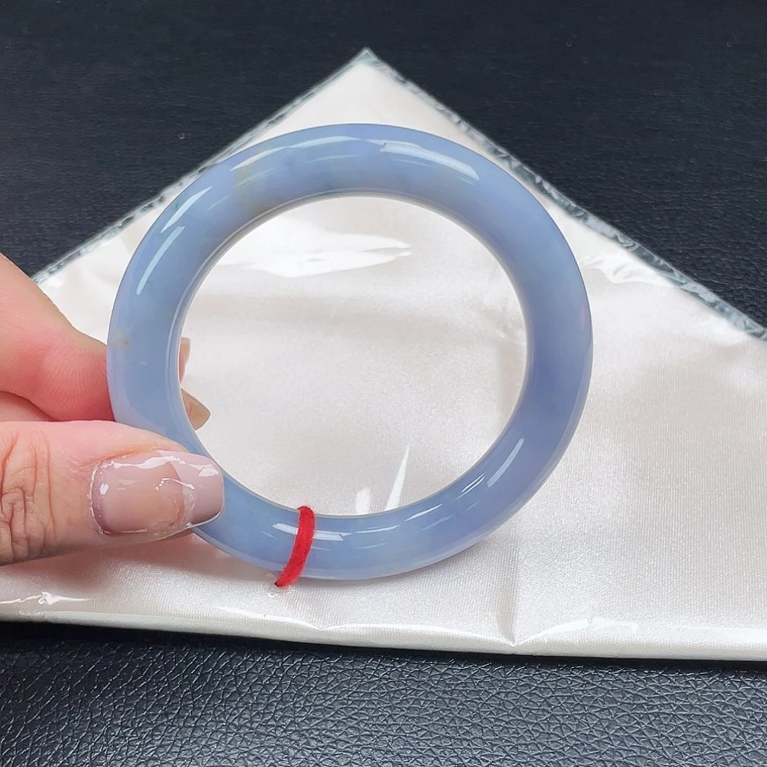 翡翠手镯未镶嵌56圆条7409-紫气东来