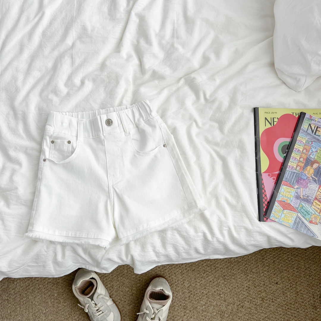 （现货）女童夏季休闲毛须短裤外穿薄款三分裤女宝宝裤子DLKXW50090