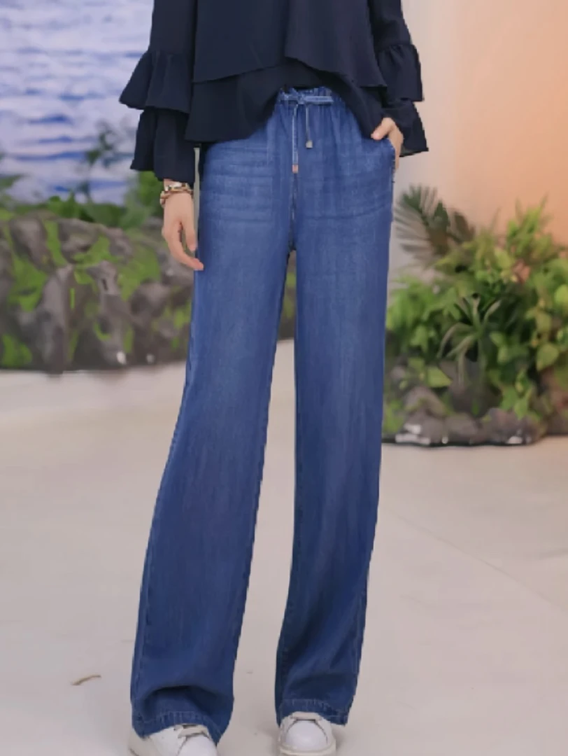 易缔媤直筒牛仔凉凉裤D13022WR027