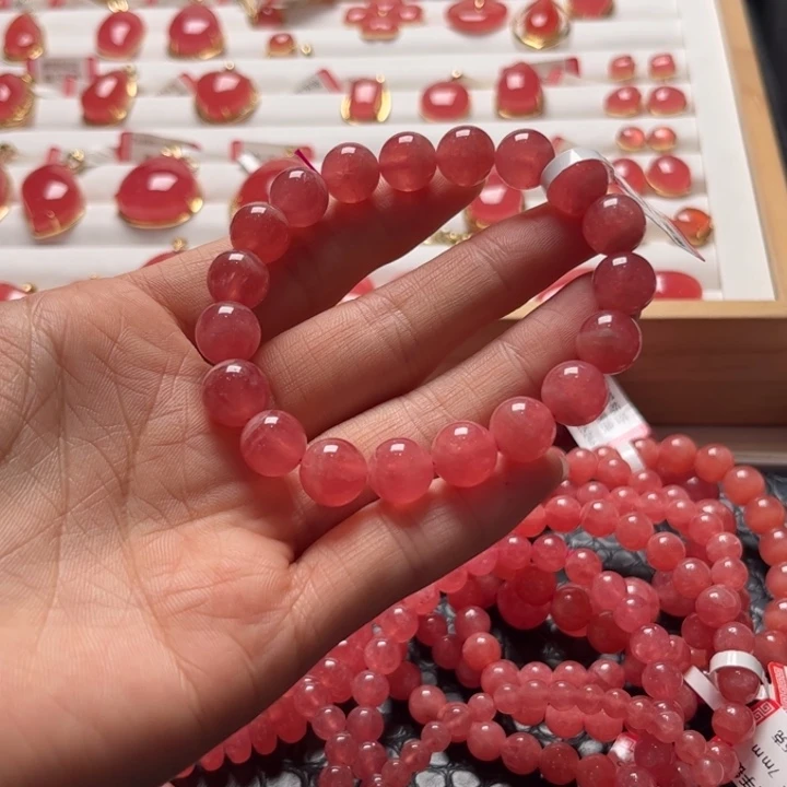 未镶嵌菱锰矿(红纹石)手绳