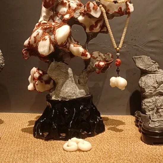 石材白灵玉摆件装饰摆件装饰创意美术摆件