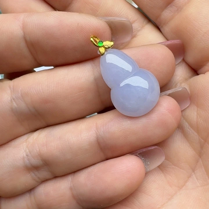 এ***翡翠18K金镶嵌吊坠(不含链)