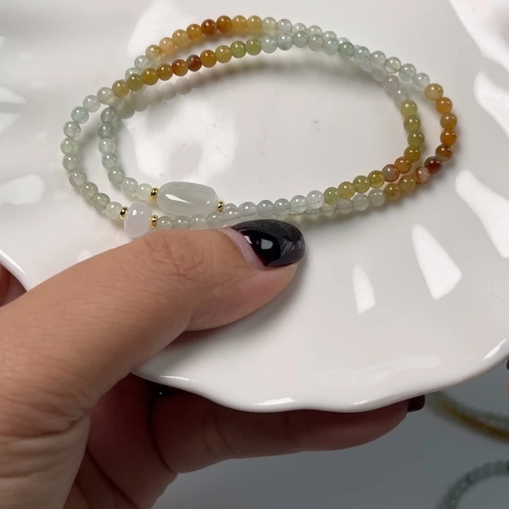 萌***儿翡翠未镶嵌手链翡翠