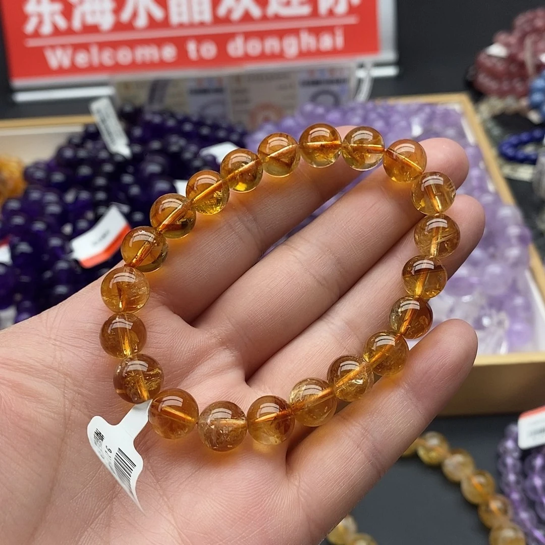 未镶嵌手链水晶黄水晶9+