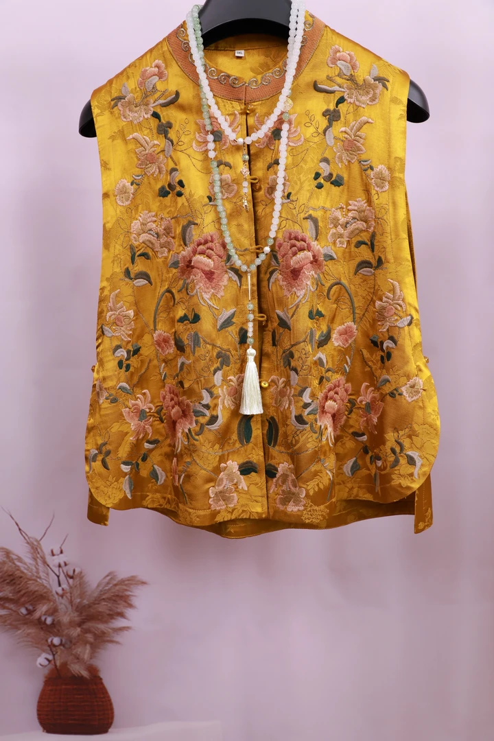 中国风新中式女士精品刺绣马甲