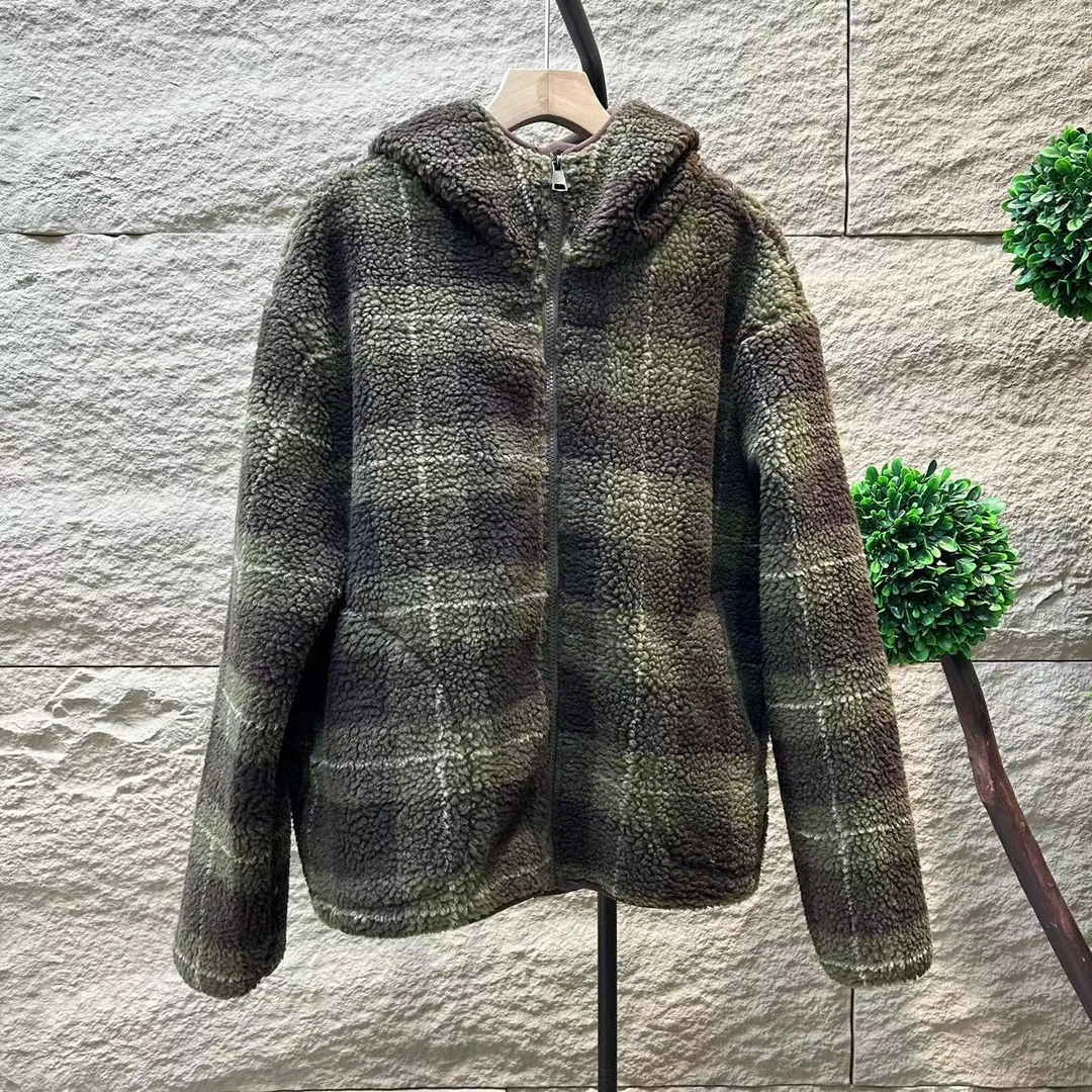 8169新款秋冬加绒加厚休闲百搭减龄显瘦格子棉服外套