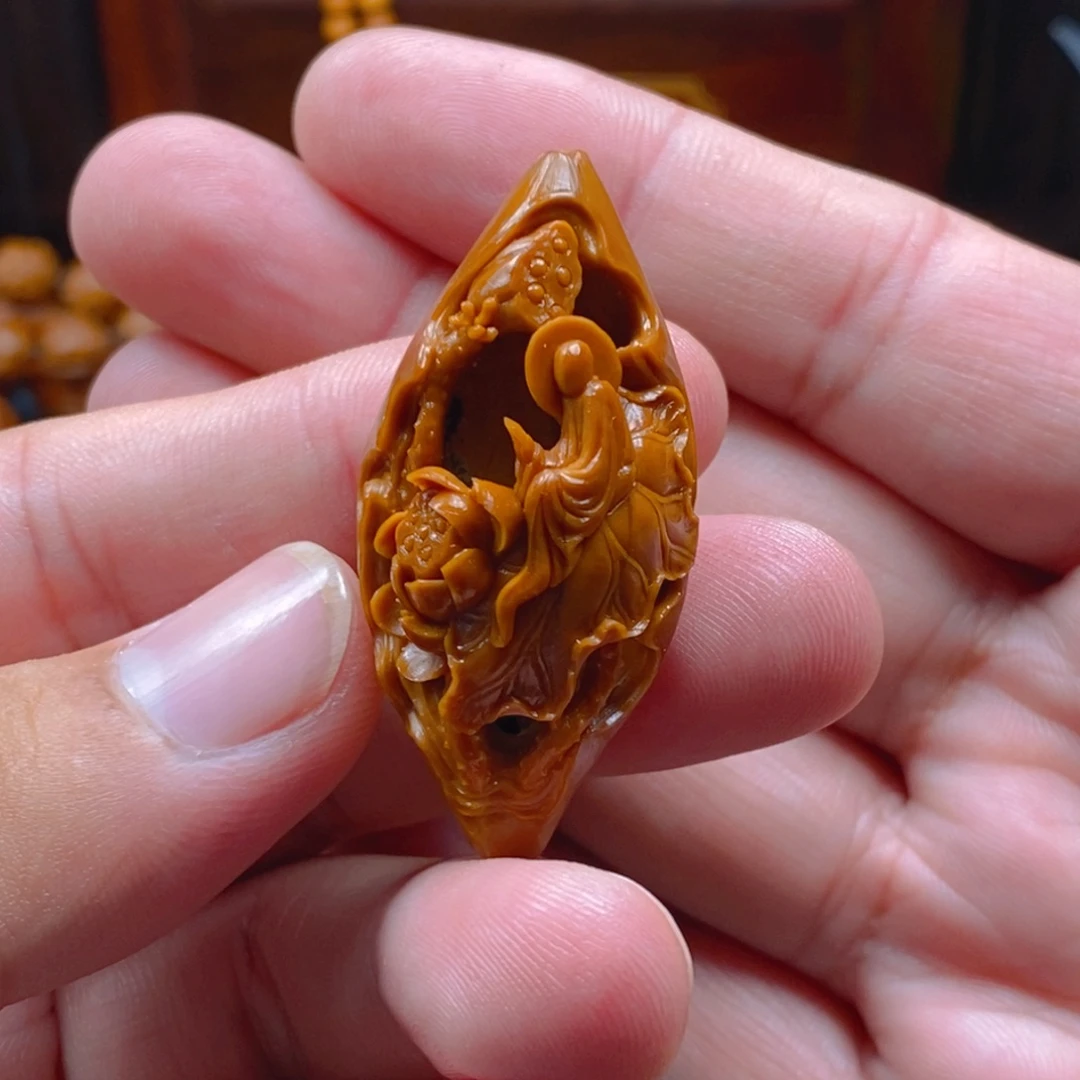 橄榄核手串/手链许忠英2.2×4.6镂空荷花无相