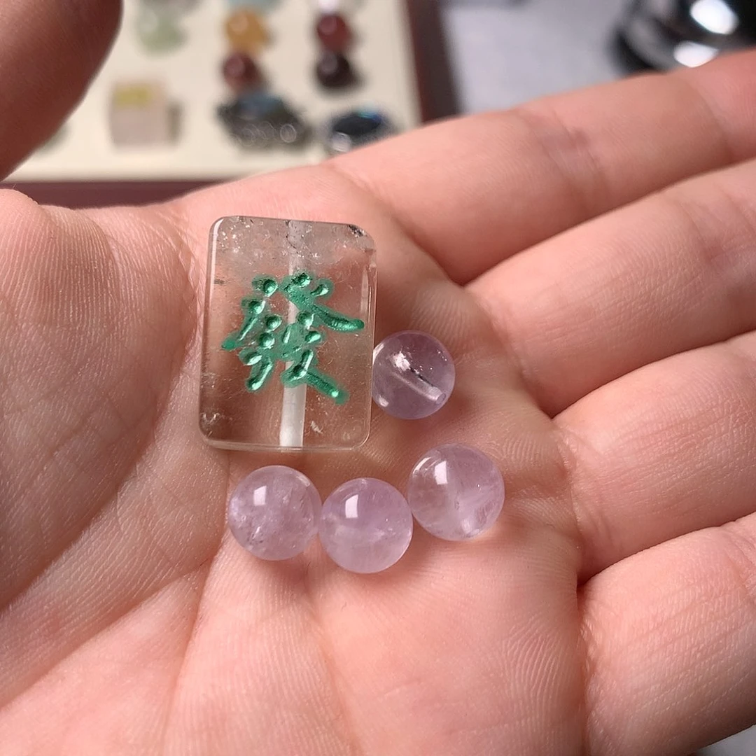 水晶手链未镶嵌di'y单珠