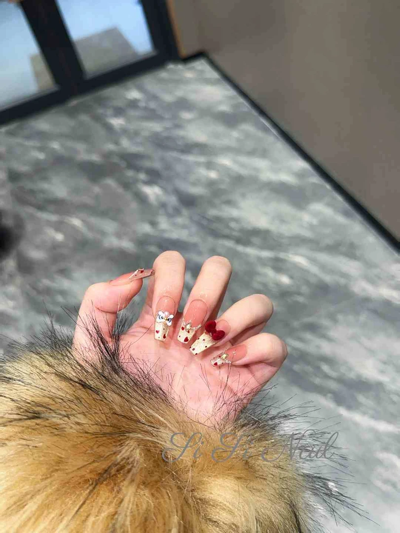 【心动醒狮 】纯手工穿戴甲 国风醒狮新年显白美甲