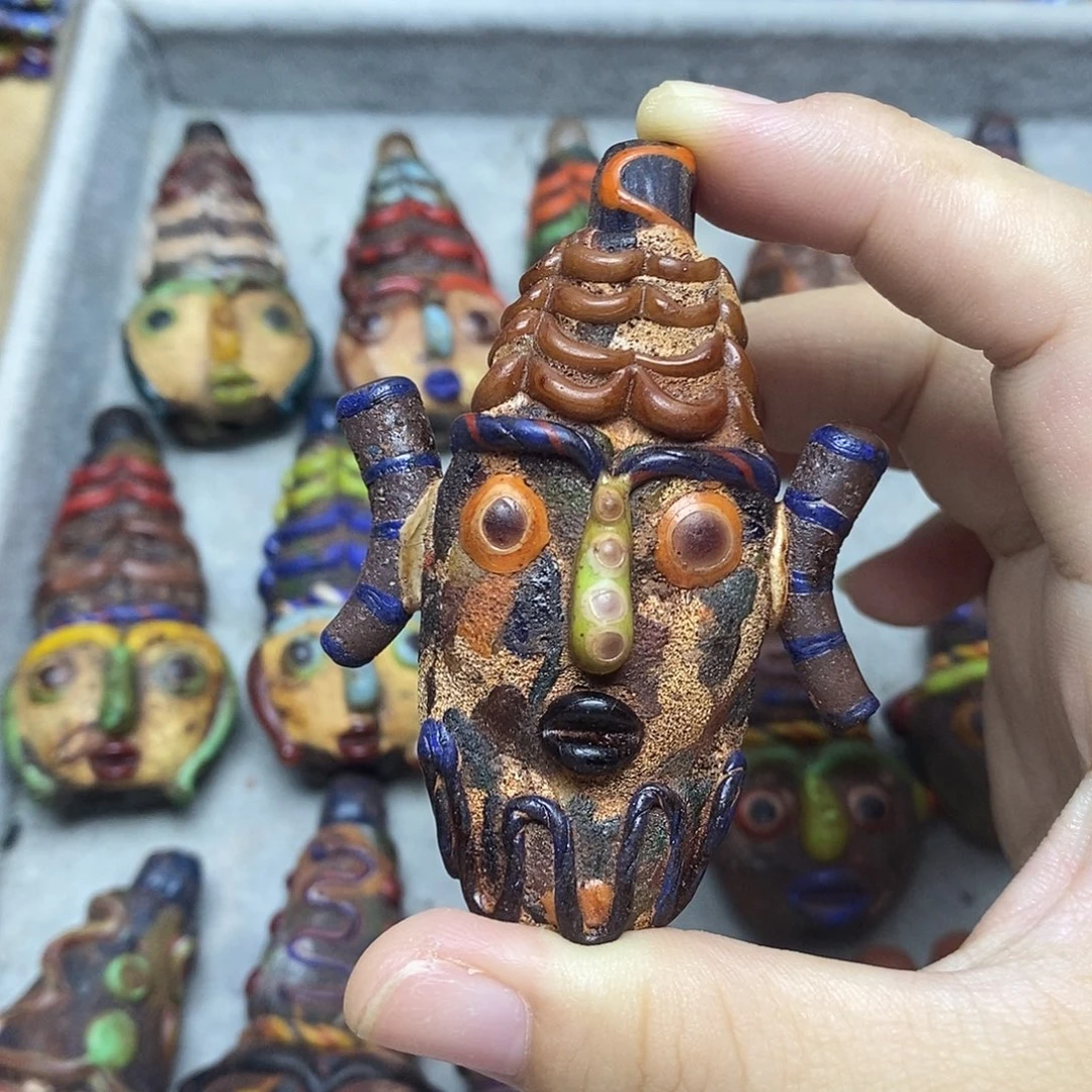 琉璃颈饰双耳老娃022