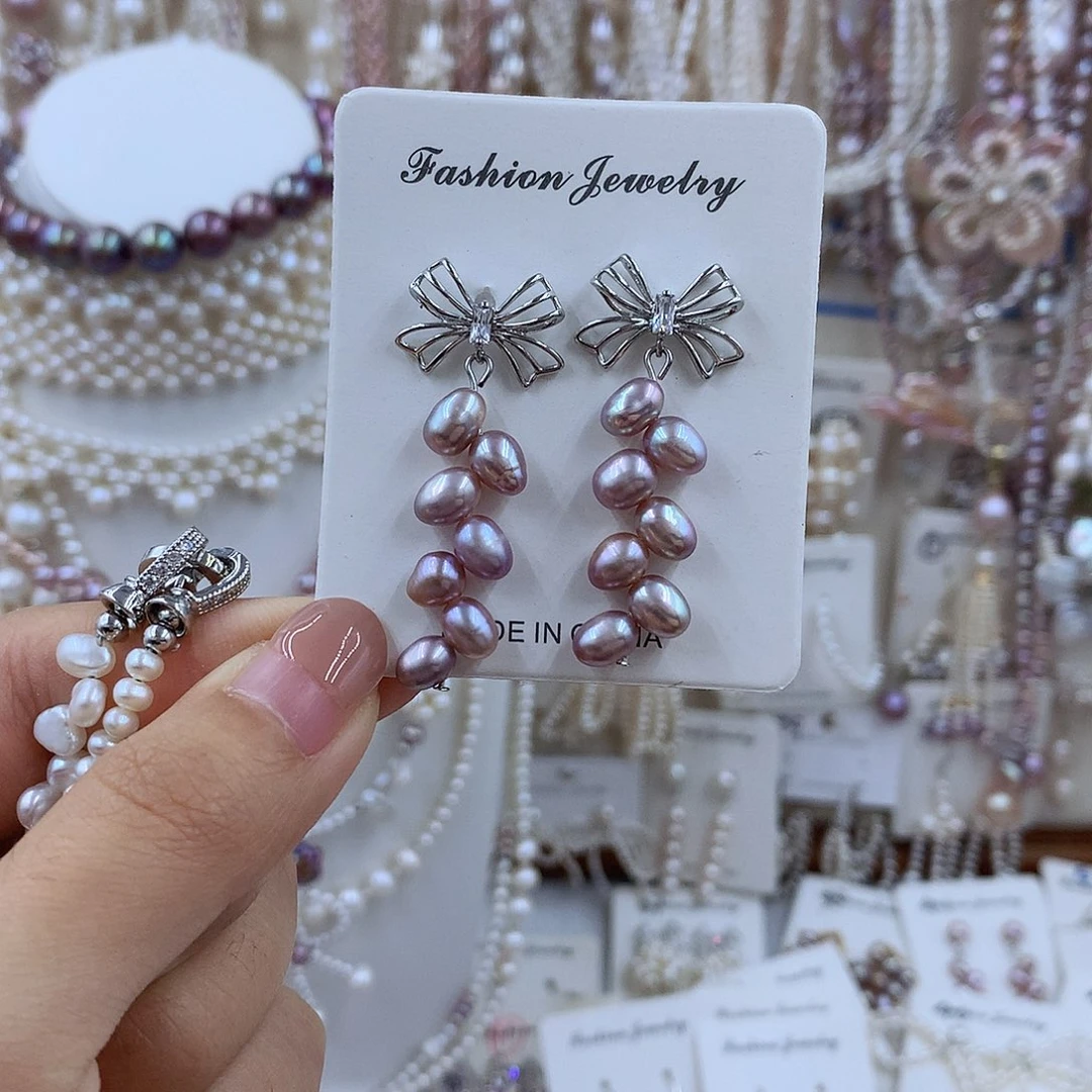 项链银S925镶嵌淡水珍珠