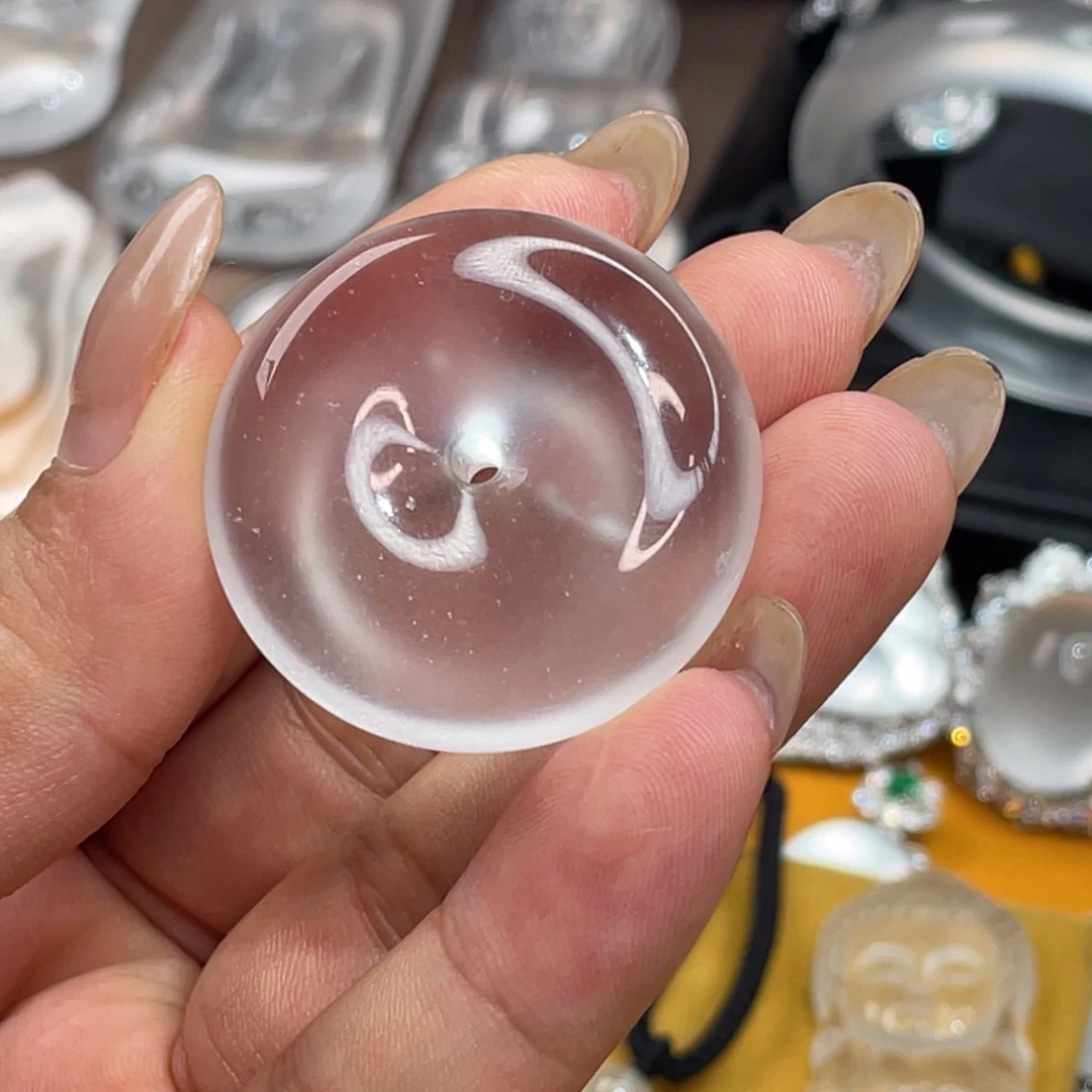 希***文石英质玉未镶嵌黑钢毕业平安扣35*12