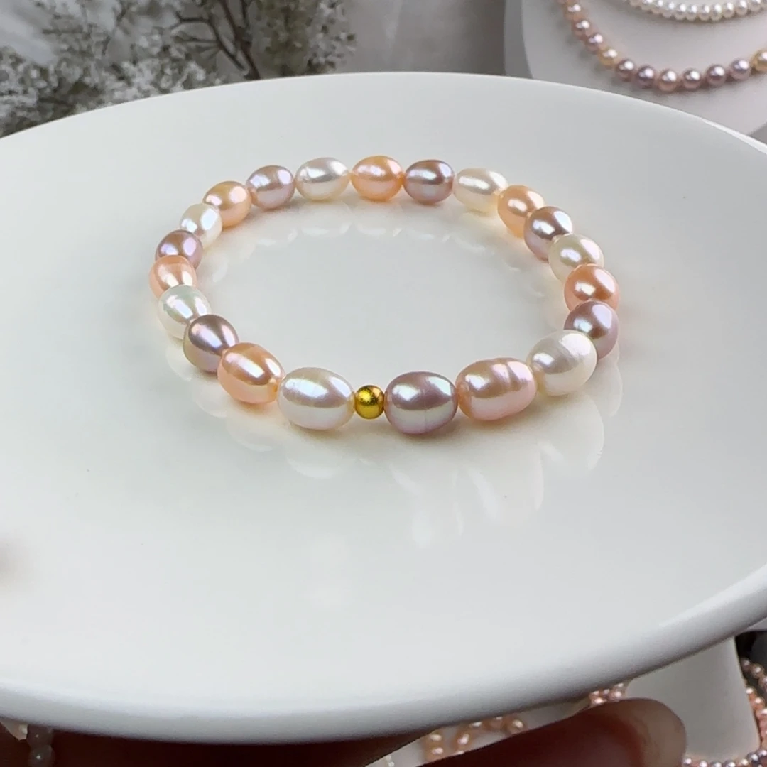 未镶嵌淡水珍珠手绳7-8mm微瑕