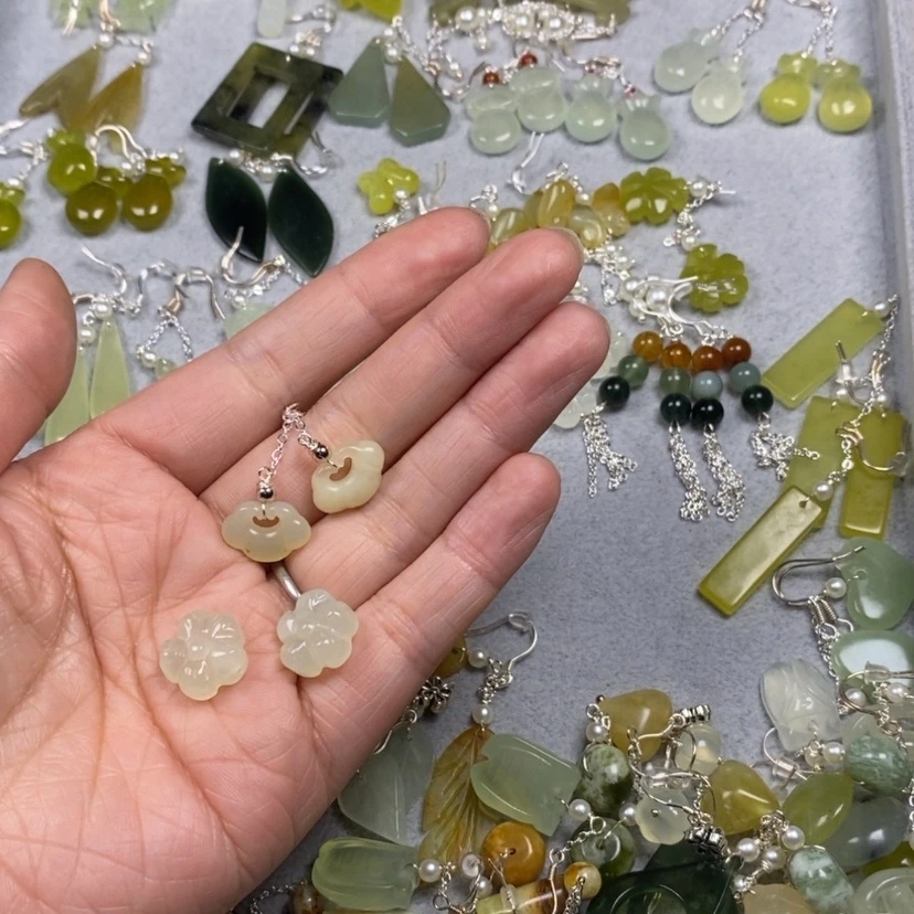 【闪购商品】蛇纹石玉挂件耳饰耳环项链未镶嵌༄****