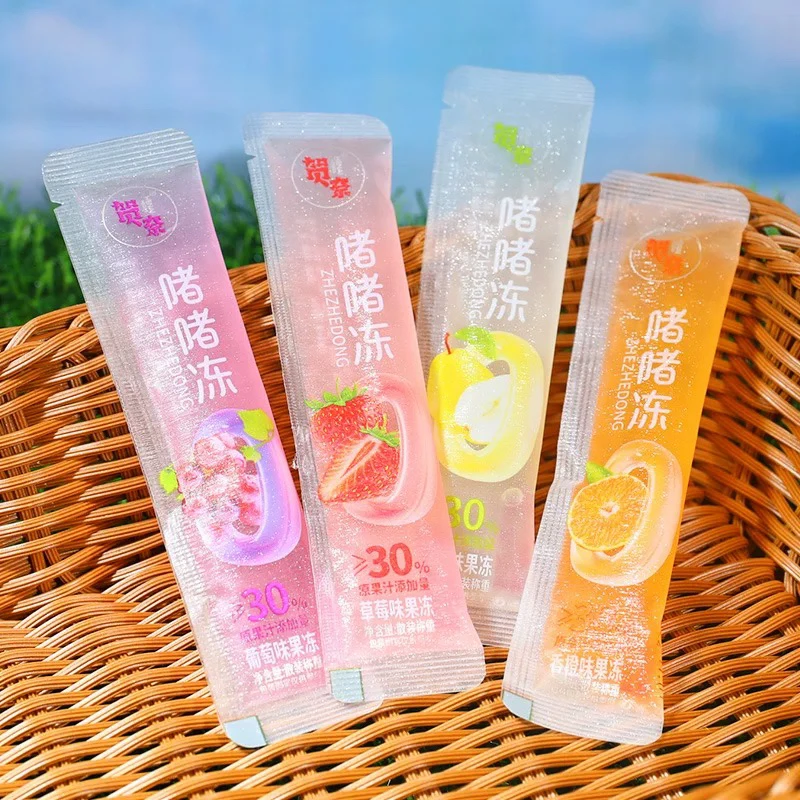 水果味蒟蒻果冻条装状可吸果汁即食草莓橙子啫啫冻