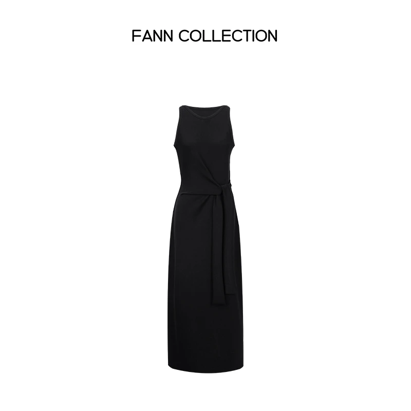 饭饭FANN COLLECTION 绮丽 设计款腰部绑带无袖连衣裙FANNC186