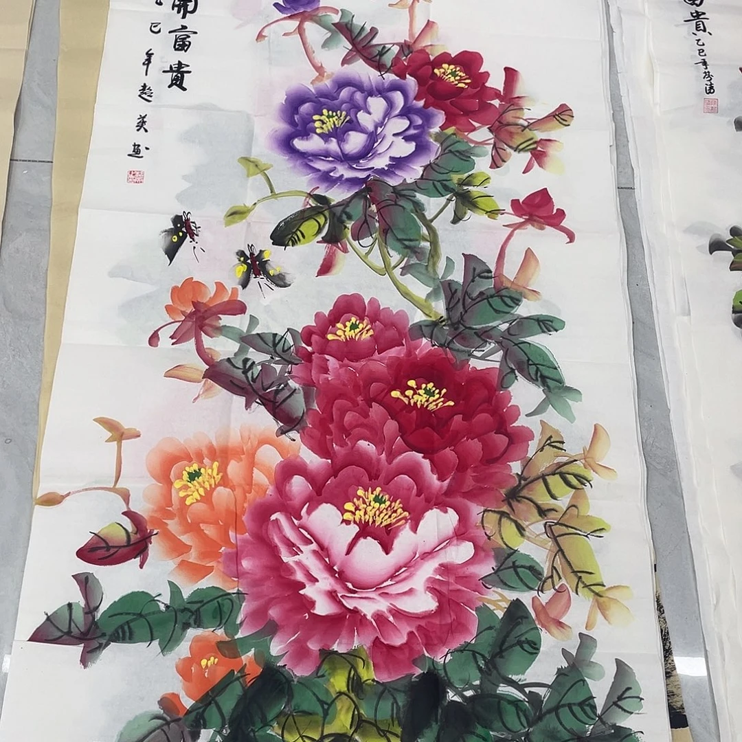 国画国画作品原稿四尺竖牡丹福利