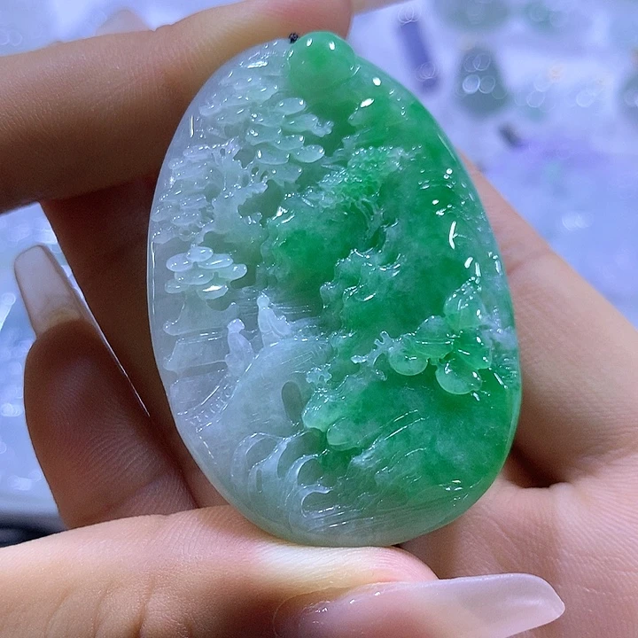 翡翠未镶嵌颈饰天然翡翠A货吊坠