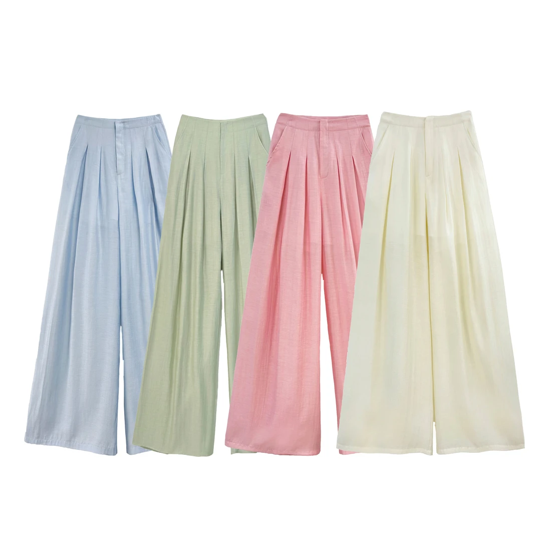 【公主高定】醋酸亚麻阔脚裤5102610