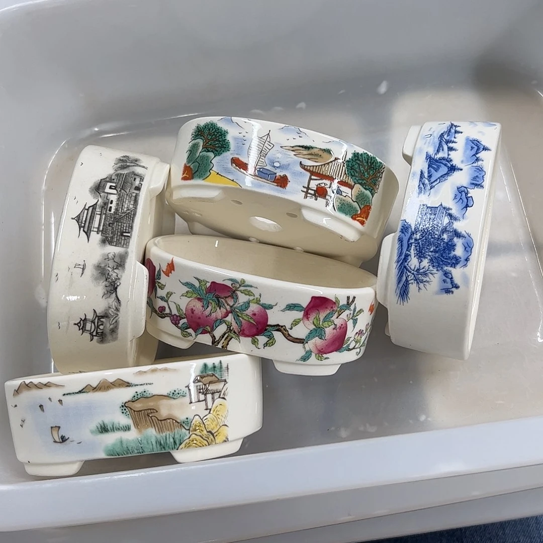 紫砂花盆36号瑕疵5个10/8/3.5cm