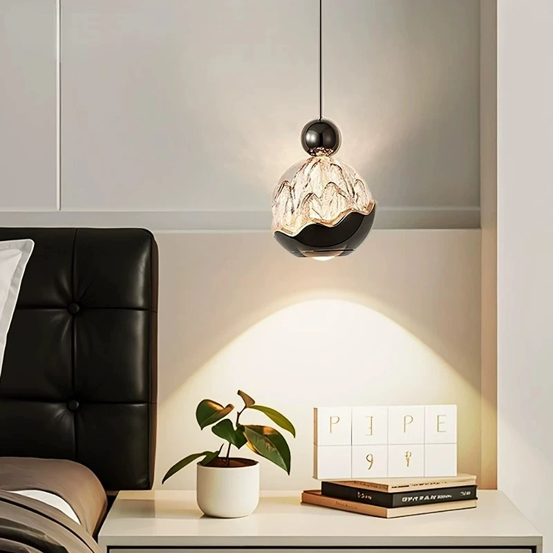 卧室床头小吊灯意式极简现代2024年新高级感可升降手扫感应吊线灯