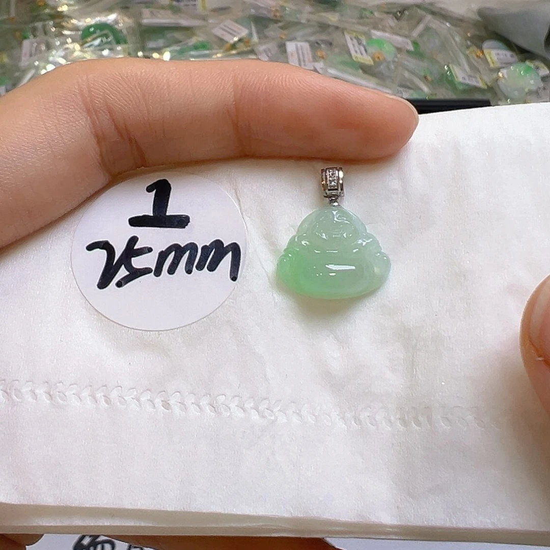 翡翠18K金镶嵌吊坠(不含链)翡翠