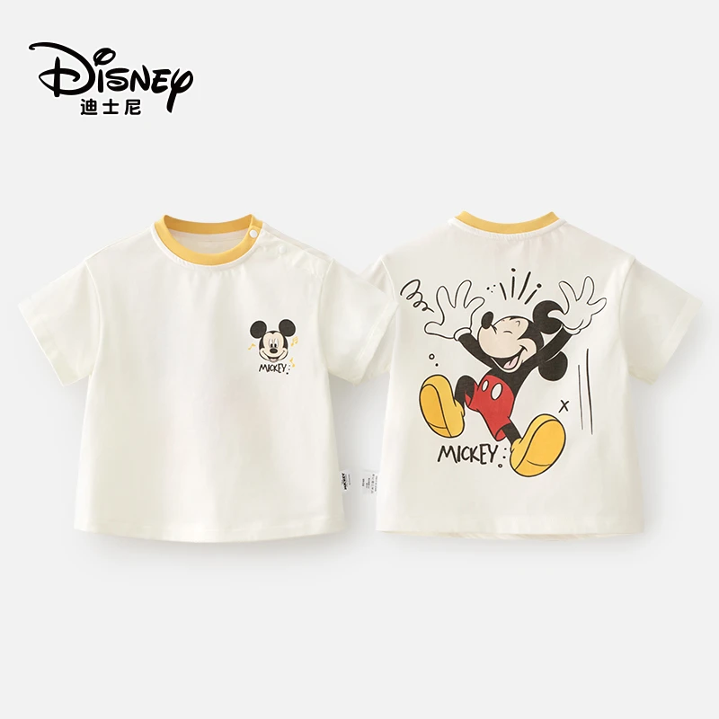 Disney/迪士尼儿童T恤幼儿短袖T恤夏季宝宝短袖白色上衣