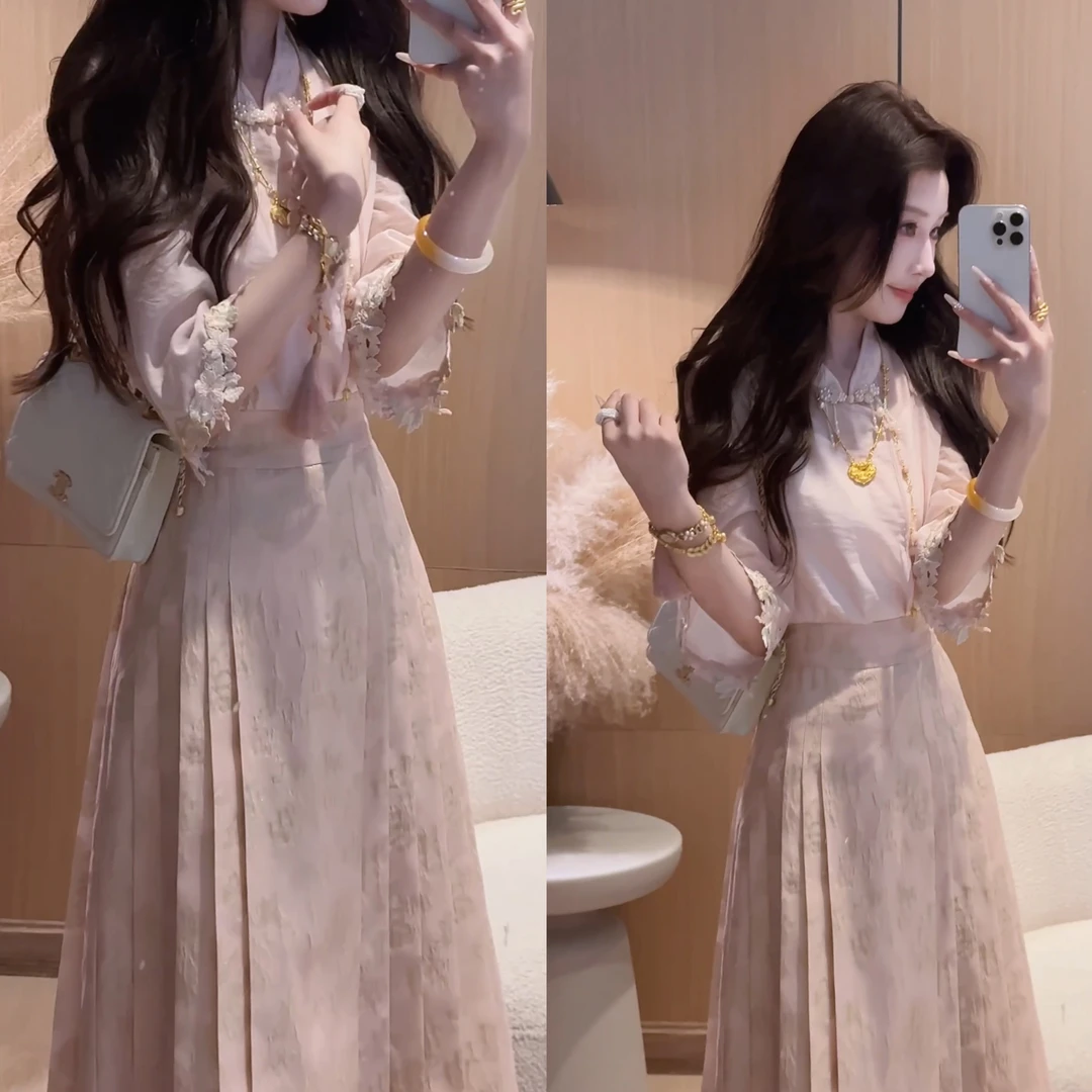 【婷婷】《繁花似锦》【一步一欢喜】气质如兰绣花衬衣 TTZ2SX205【Q】