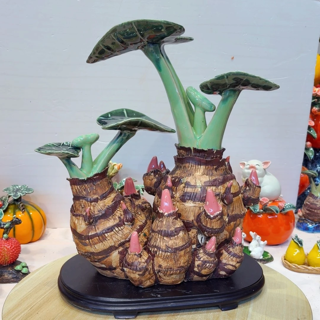 陶瓷大芋头摆件陶瓷