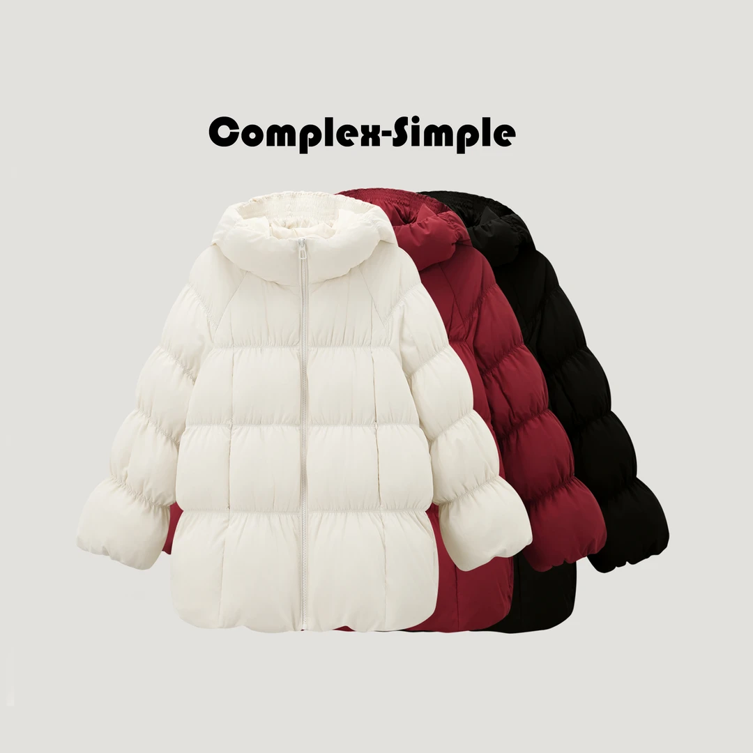 【大蛋糕】2025冬季新款时尚羽绒服保暖潮流中长款连帽面包服6-8868