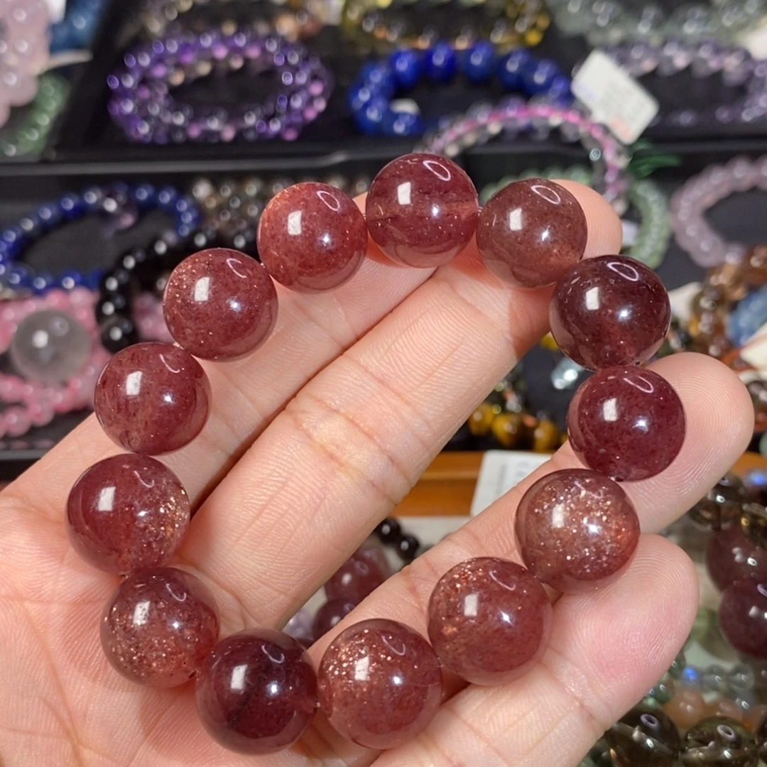 D****未镶嵌水晶手链车厘子草莓晶14.3mm