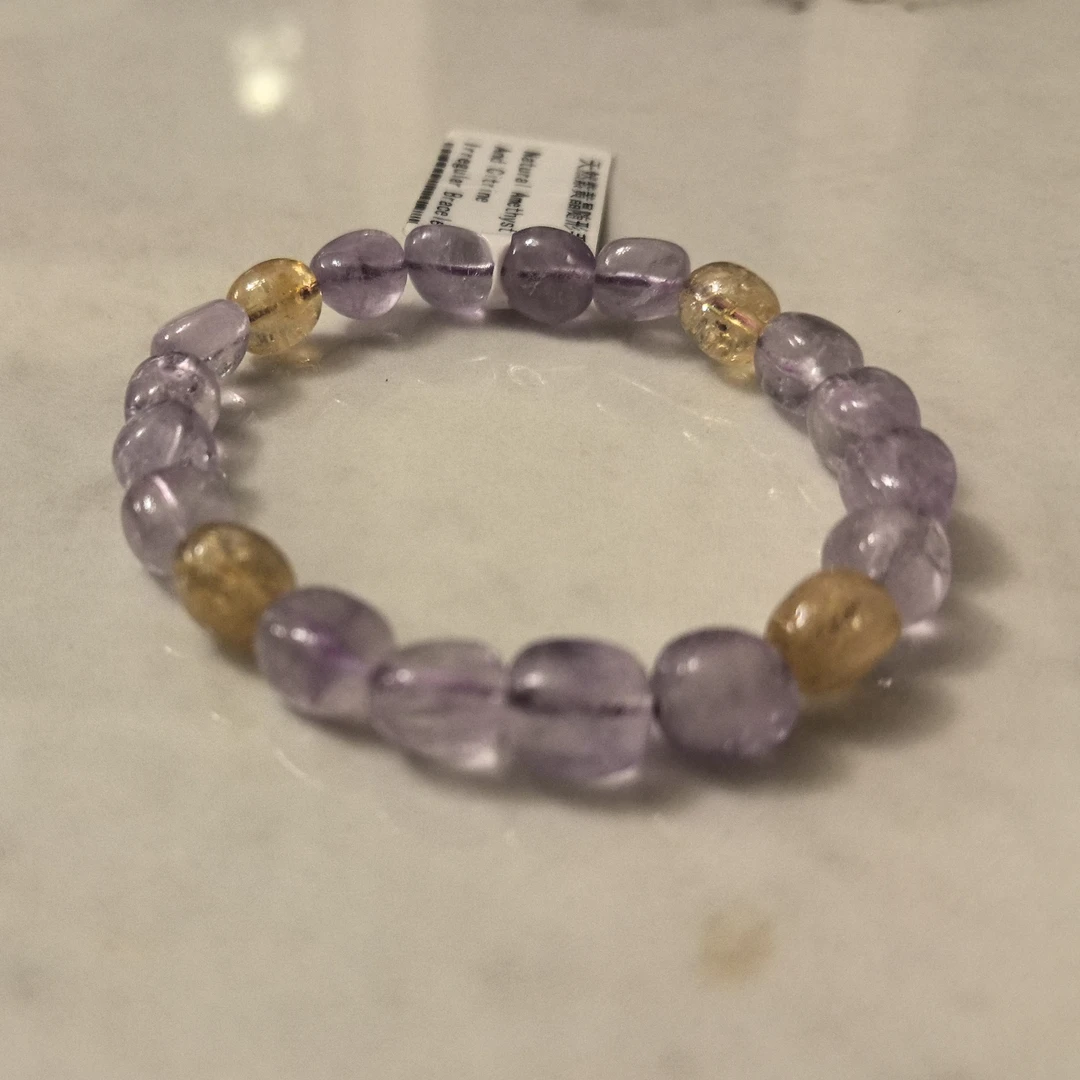 天然紫黄晶随形手链