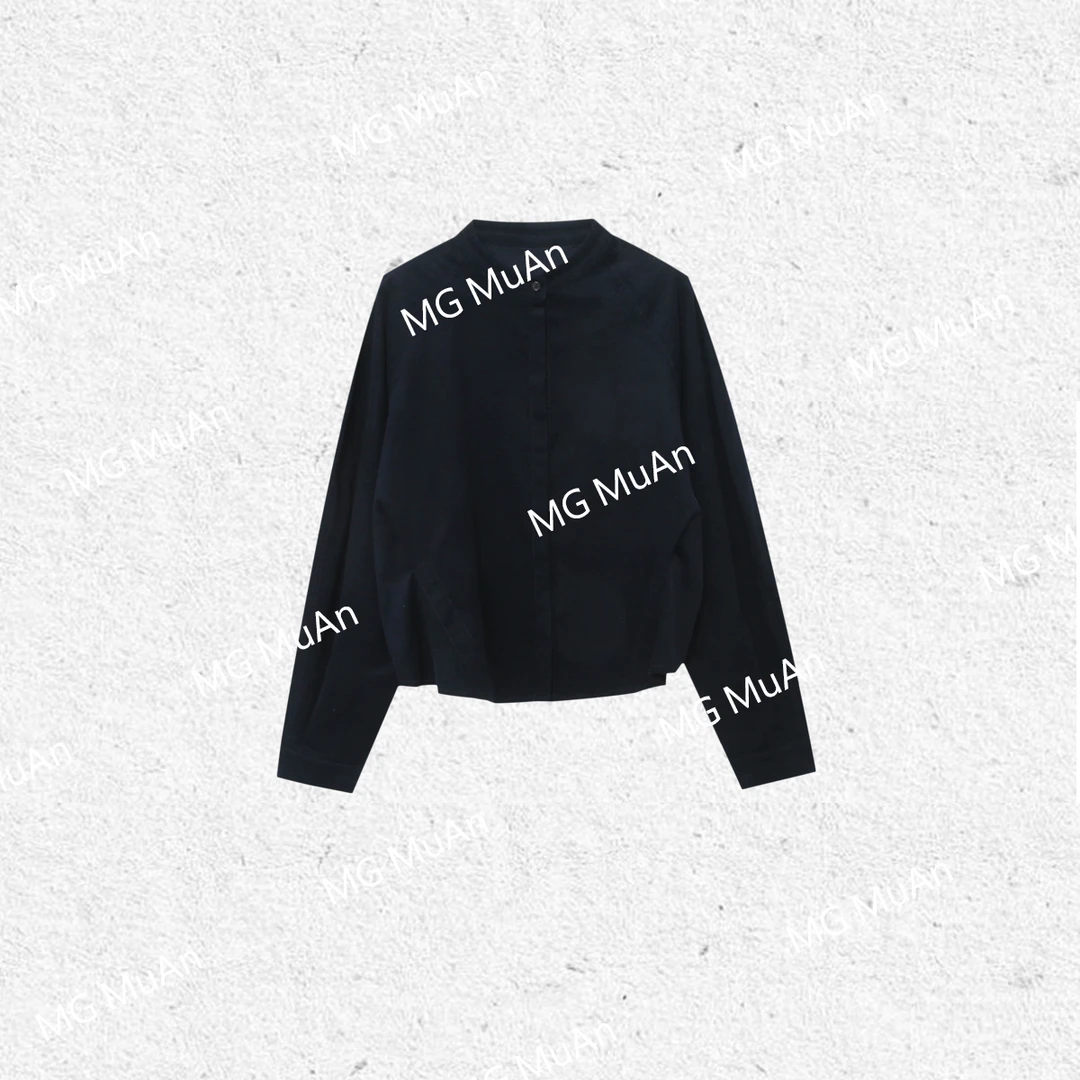 【中式腔调衬衫】MUAN定制灯芯绒不规则捏褶衬衫上衣女YJ-23713-1