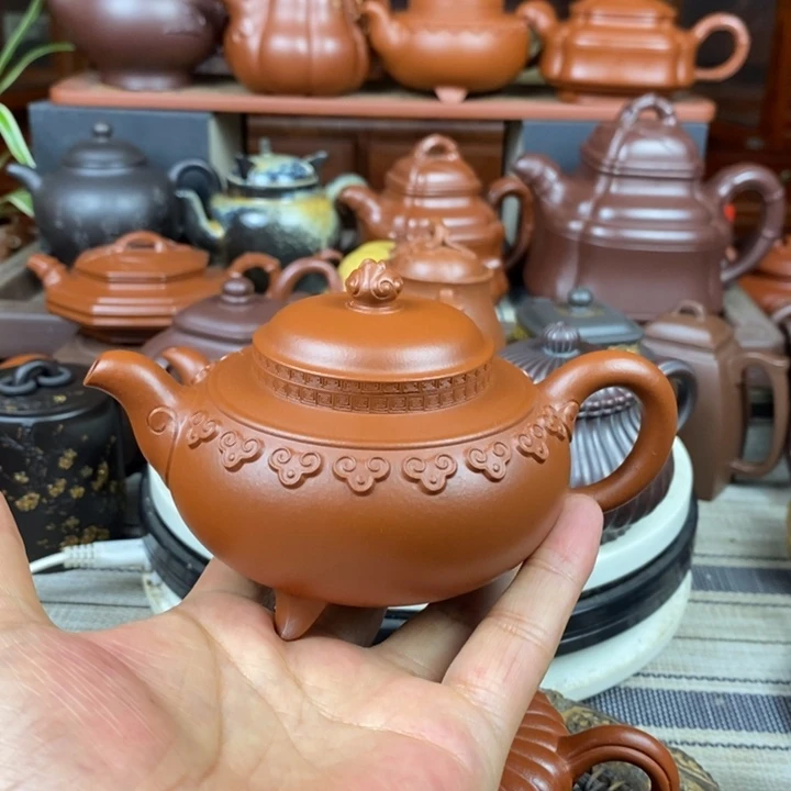 茶壶紫砂云肩如意230cc原矿赵庄朱泥特价