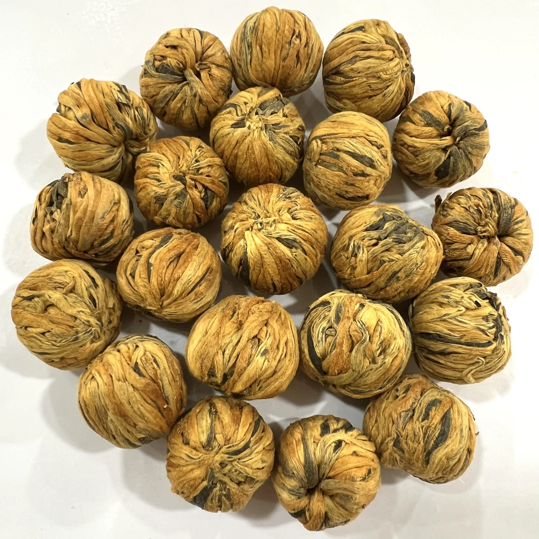 黄金芽蜜香龙珠云南滇红绣球2025新茶云南大叶种工夫红茶菊花红茶