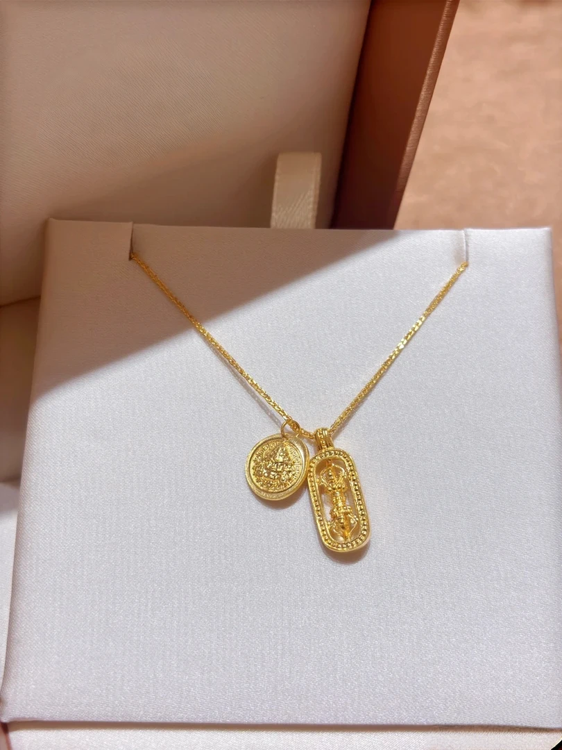 SUNFEEL/赛菲尔[一店]足金999黄财神金刚杵套链精致大气礼物推荐