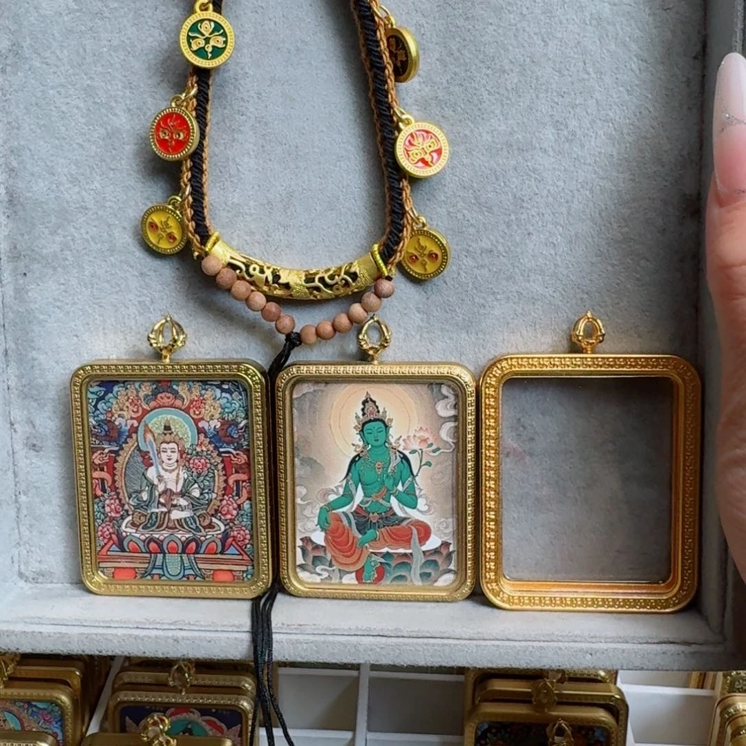 星***月吊坠双面定制虚空 绿度母8号绳