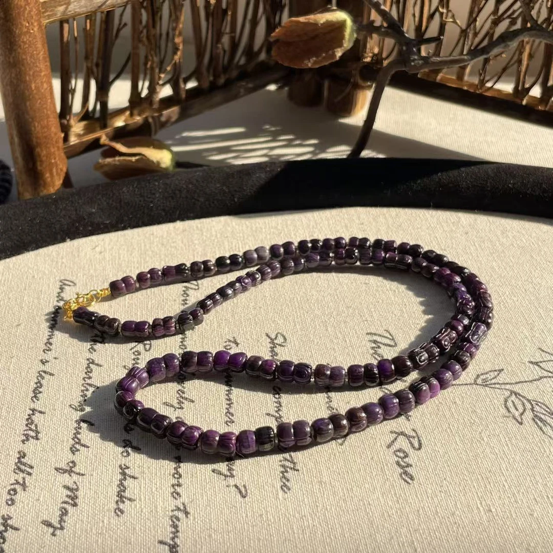 南非舒俱来并蒂莲帝王紫项链/18k/45cm/AZB9173（水袖）