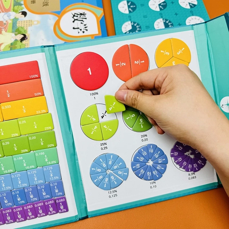【浩贝奇】磁性分数盘教具小学三年级数学分子分母认知加减法运算