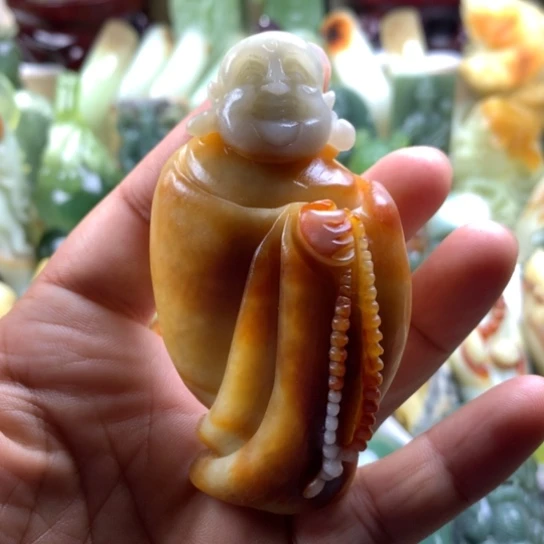 蛇纹石玉未镶嵌岫玉手把件