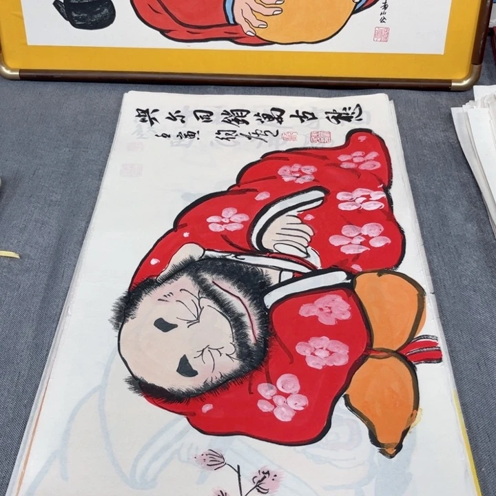 国画手绘禅意画一物一拍