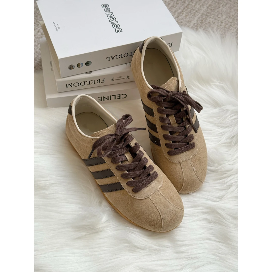 木卡家 2025新款经典百搭平底休闲德训鞋撞色休闲板鞋